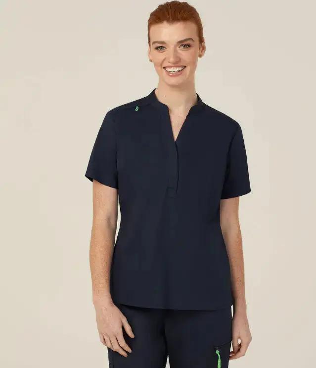 Next-gen Antibacterial Active Blackburn Mandarin Collar Scrub Top CATUMM - Simply Scrubs Australia